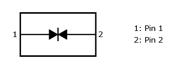 The illustration of internal circuit of a lineup expansion of TVS diodes for mobile devices by a product with an increased peak pulse current rating for improved surge protection performance: DF2B7BSL.