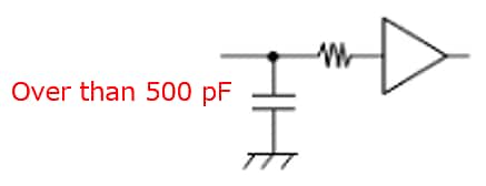 Fig. 2 Connecting a large capacitor to an input (TC4000 and TC74HC/AC series)