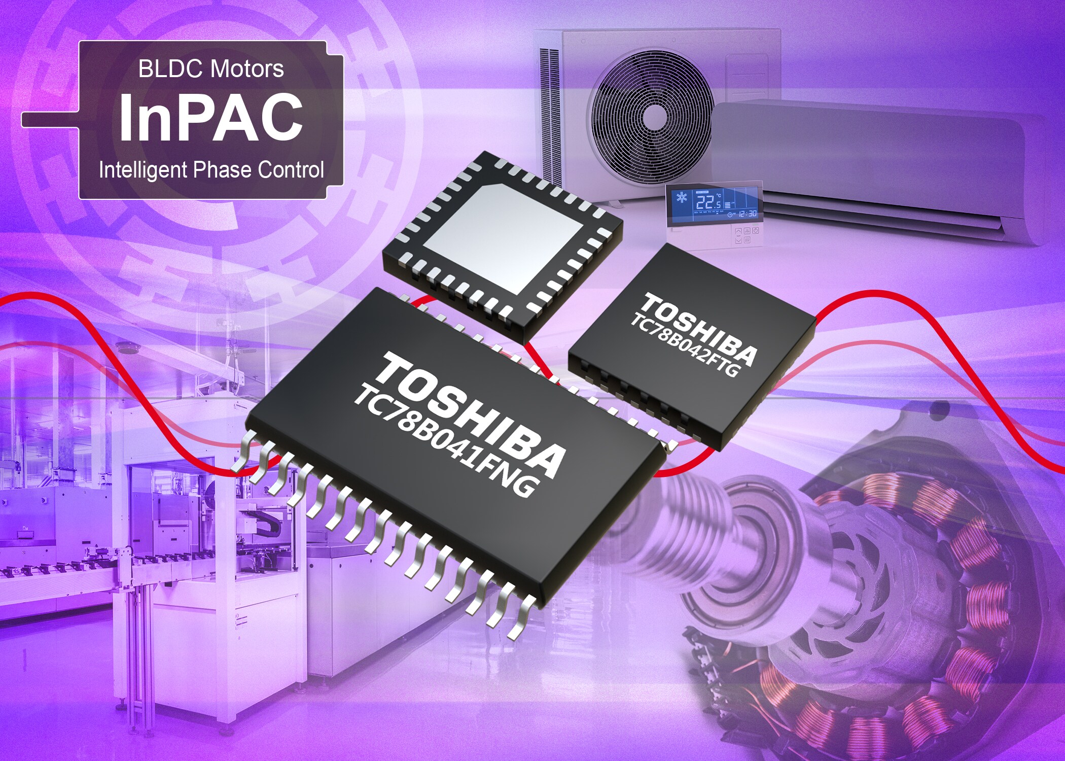   Toshiba launches three-phase brushless motor controller ICs with sine wave drive