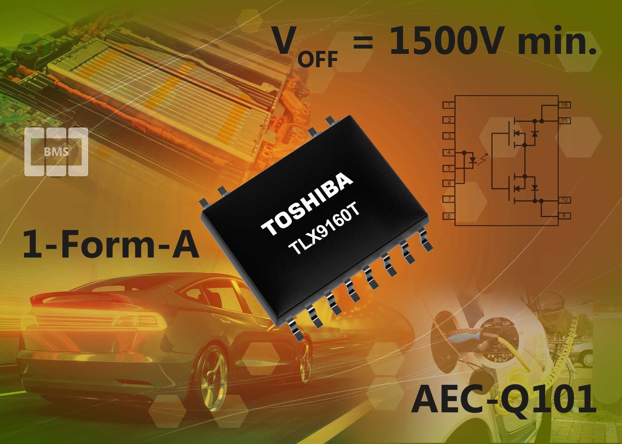 Toshiba release high voltage 1500V automotive photorelay