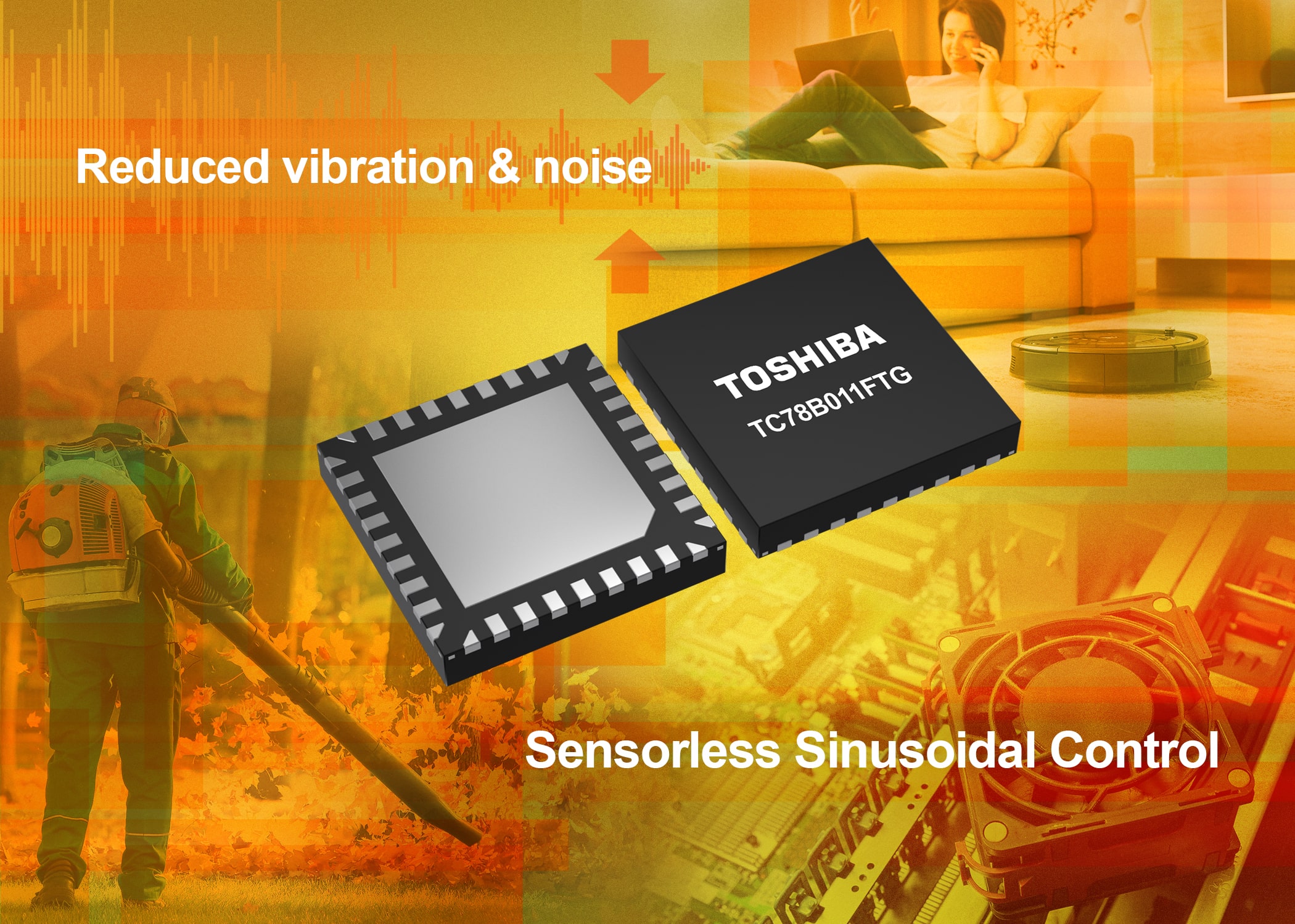 Toshiba announces three-phase BLDC pre-driver IC featuring sensorless sine-wave motor control