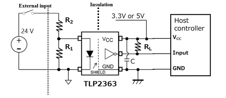 Fig. 4 Digital-input-module configuration using TLP2363