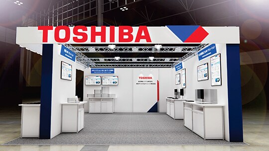これは、人とくるまのテクノロジー展 2025 東芝ブースの画像です。