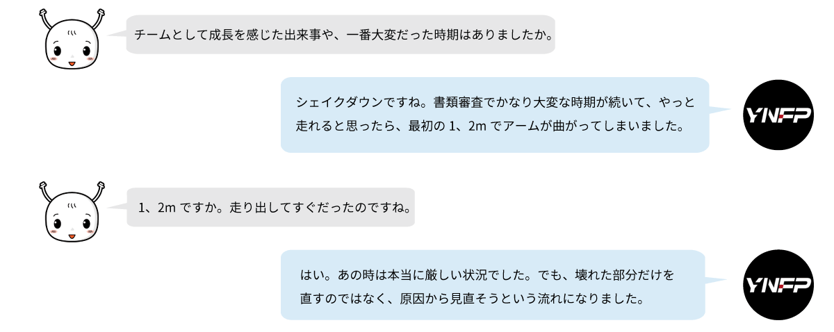 YNFPはシェイクダウン直後にサスペンションアームの破損という大きなトラブルを経験しました。応急修理ではなく原因究明を重視し、チーム全体で課題解決に取り組みました。