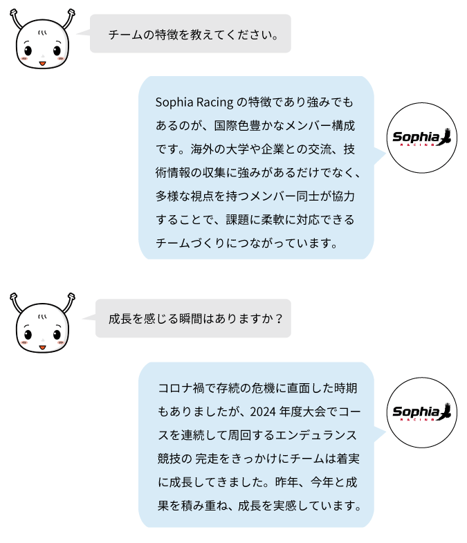 国際色豊かなメンバー構成を強みとするSophia Racingが、海外との交流や技術情報の収集を通じて柔軟なチームづくりを行い、エンデュランス競技の完走をきっかけに成長した経験を紹介。
