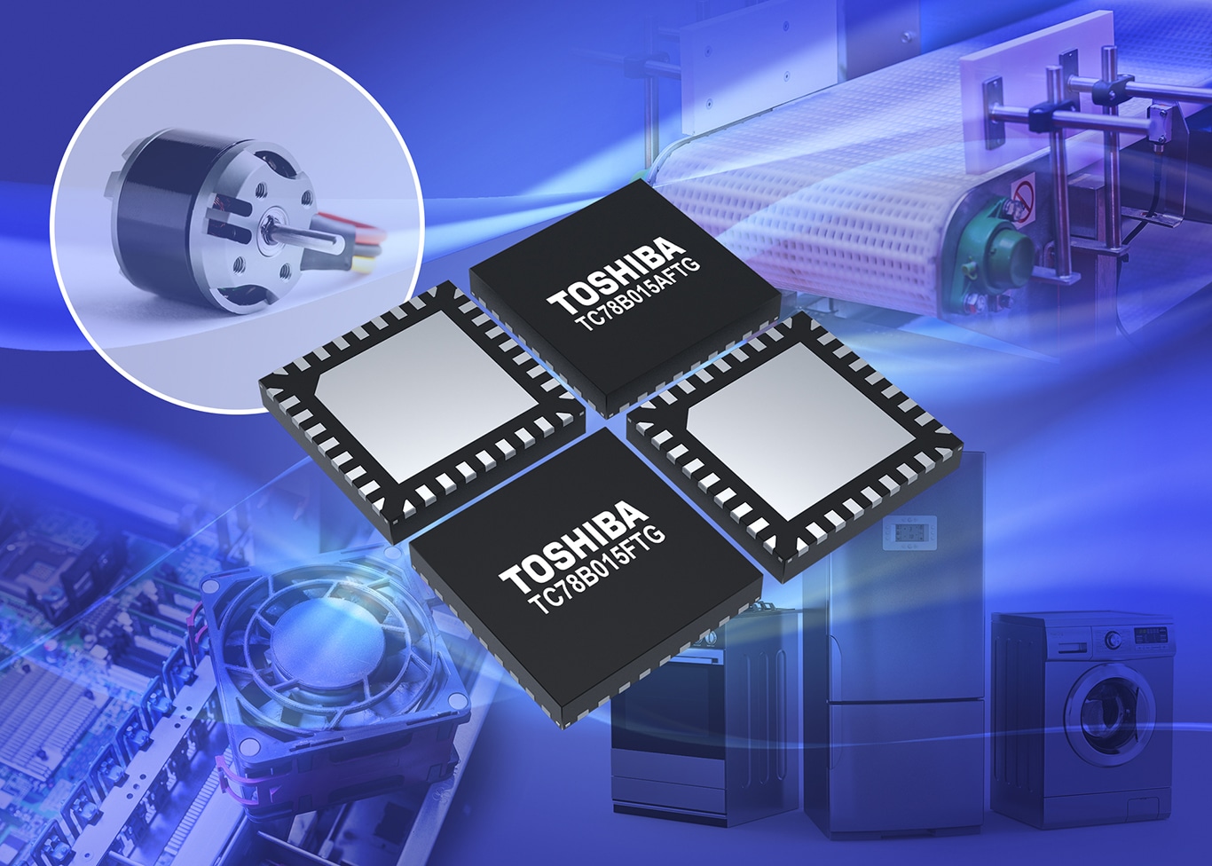 Toshiba’s New Three-phase Brushless Motor Drivers Realise High Speed Rotation for Small Motors