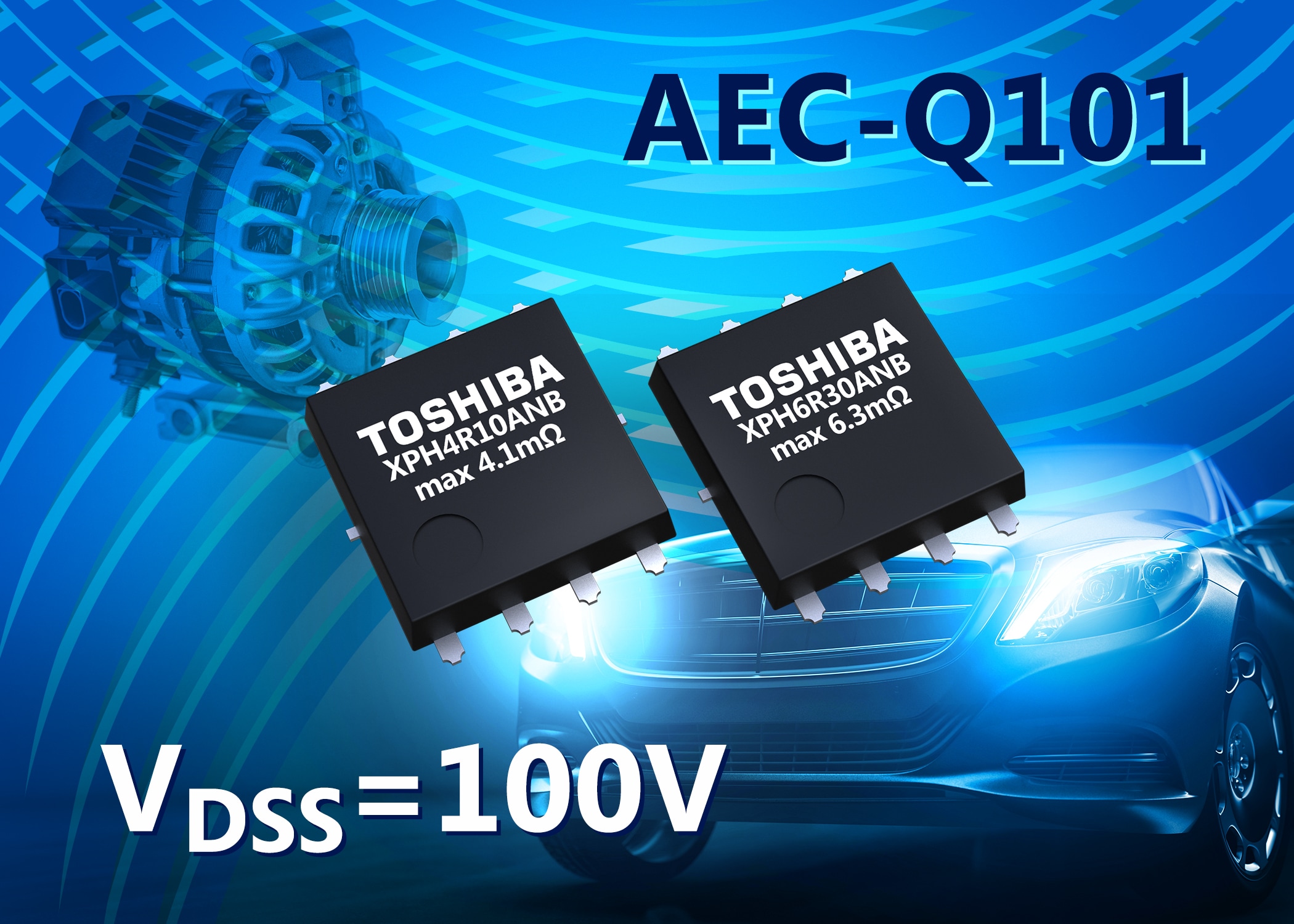 Toshiba announces new 100 V N-channel MOSFETs for automotive applications