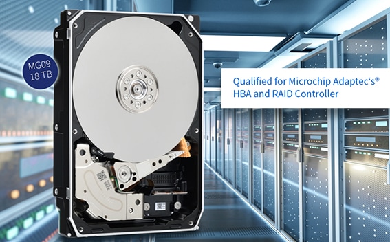 Toshiba's latest 18TB HDDs receive Adaptec® HBA and RAID Adapter Qualification
