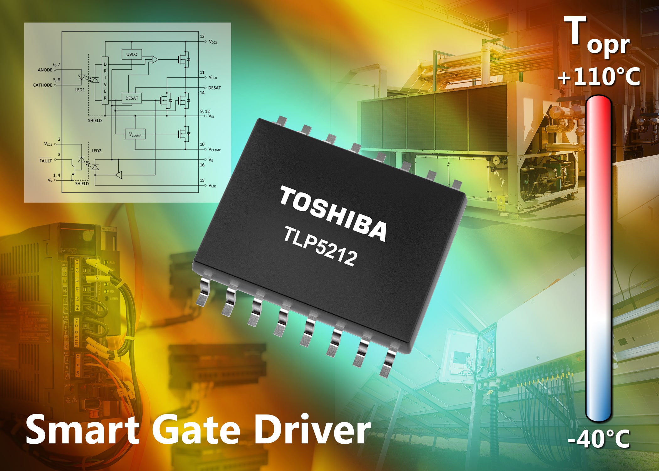 Toshiba releases 2.5A output smart gate driver photocoupler for IGBT and MOSFET control and power protection in industrial applications
