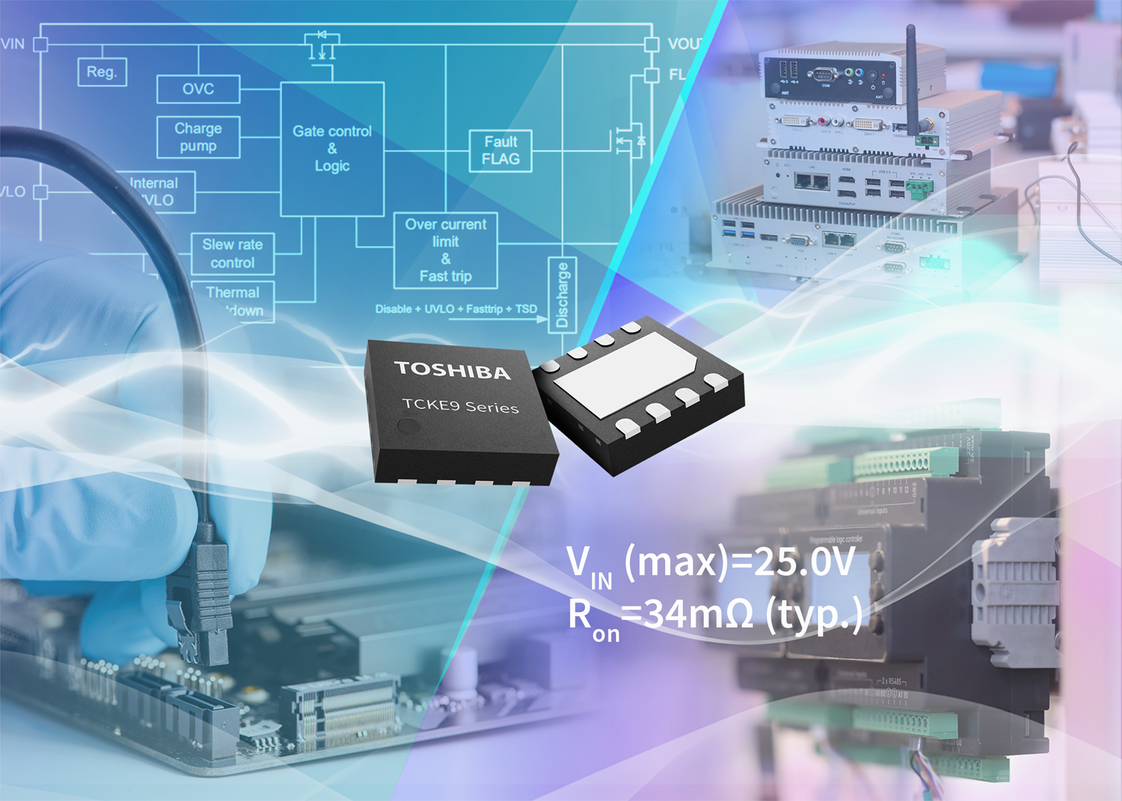 Toshiba Releases TCKE9 Series Compact Electronic Fuses (eFuse ICs) for High-Voltage Power Management Applications