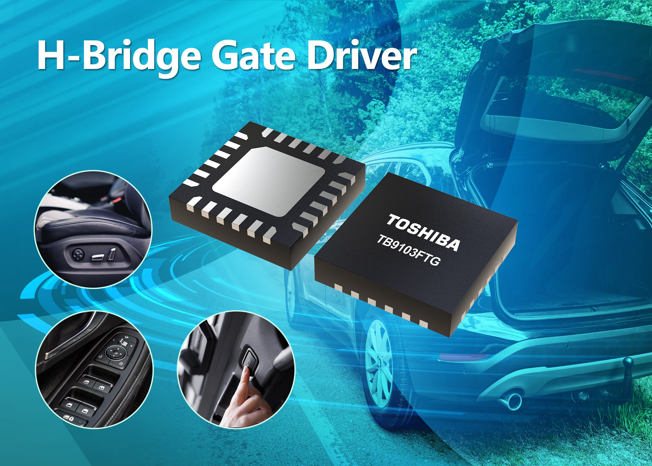  Toshiba sampling automotive gate driver IC for brushed DC motors 