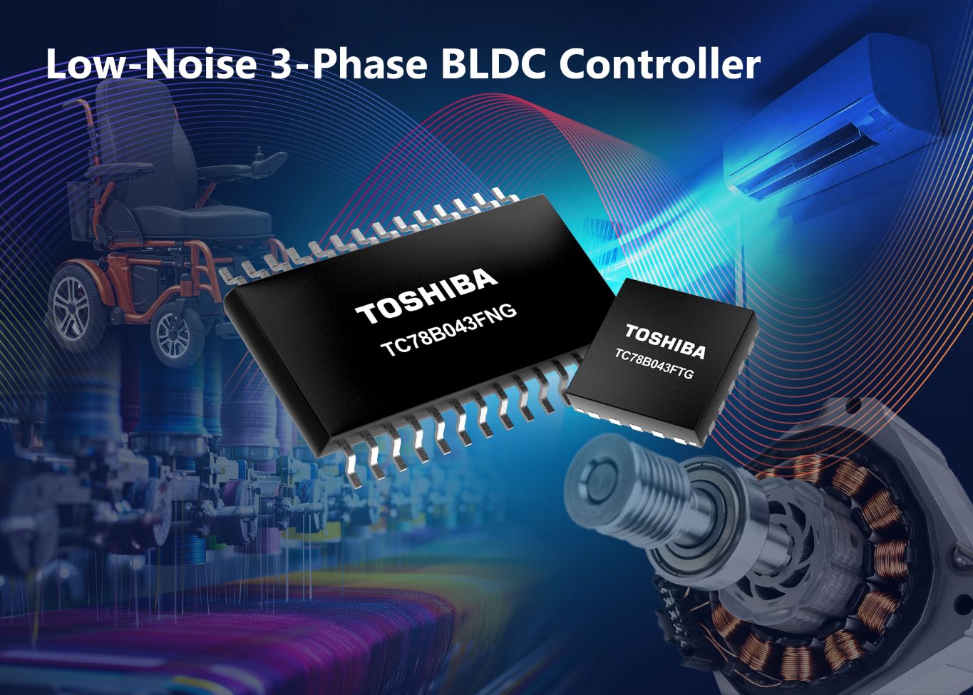 Toshiba introduces two sine-wave drive controllers for  three-phase BLDC motors