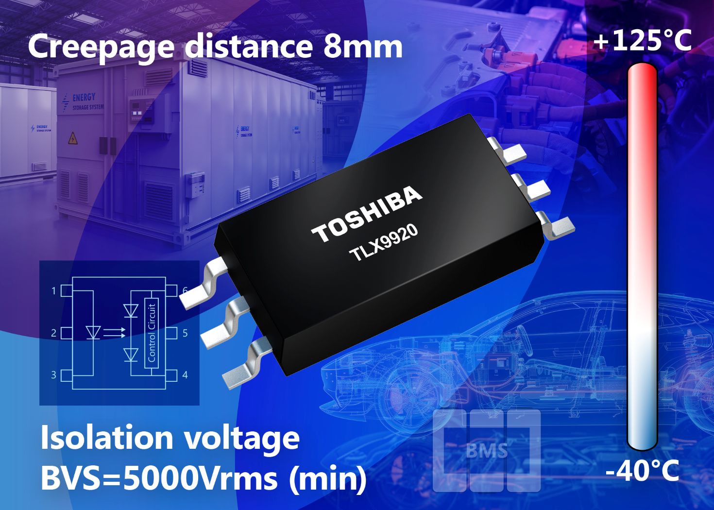 Toshiba releases photovoltaic-output photocoupler for automotive and industrial equipment