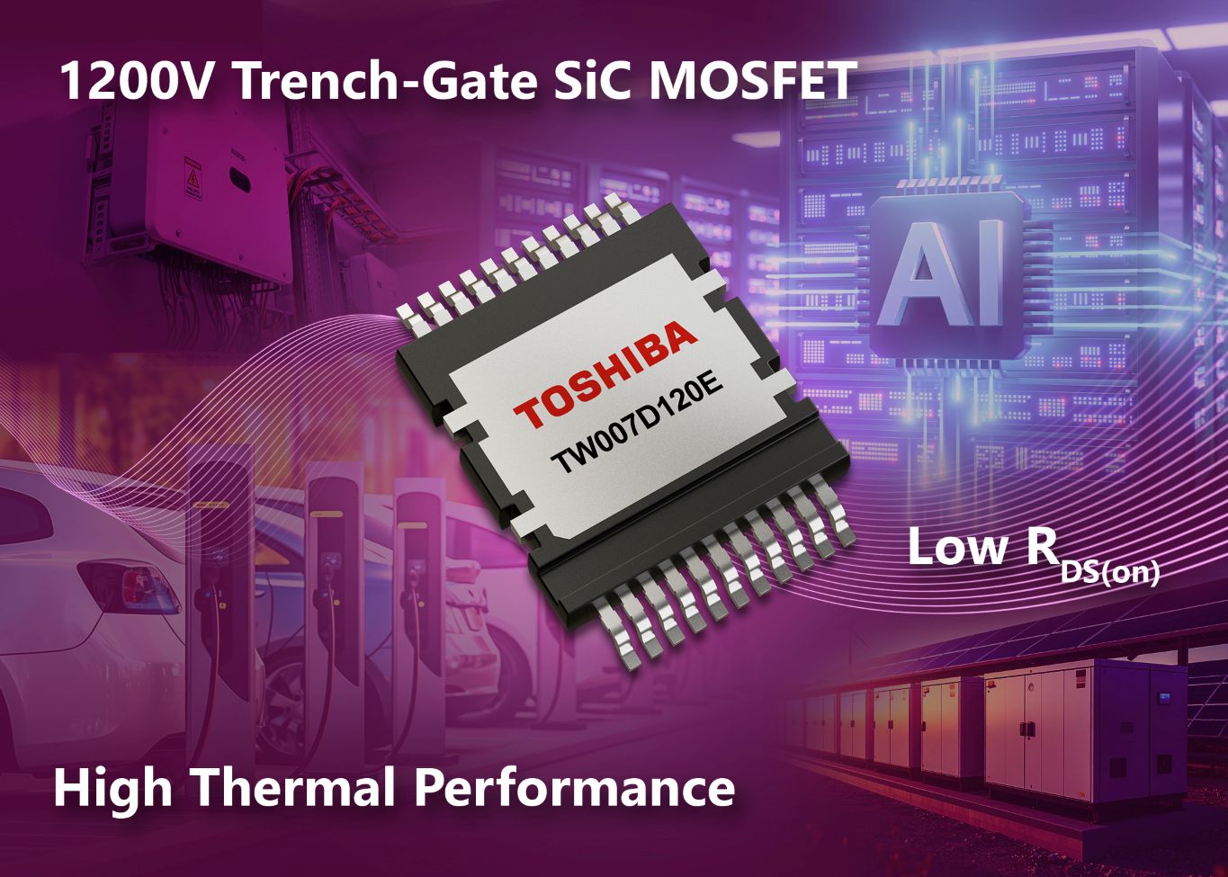 Toshiba starts test-sample shipments of 1200V trench-gate SiC MOSFET for next-generation AI data centers