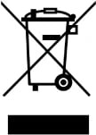 Icon saying don`t through product in the household garbadge bin