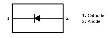 The illustration of equivalent circuit of a small, low forward voltage Schottky barrier diode suitable for voltage booster circuits of LCD backlights: CLS10F40.
