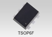 The package photograph of 100 V dual-type N-channel MOSFET product with highly allowable power dissipation in a small package: SSM6N815R.