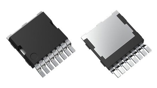 The package photograph of lineup expansion of 80 V/100 V automotive N-channel power MOSFETs that use L-TOGL™ package supporting large currents with high heat dissipation.