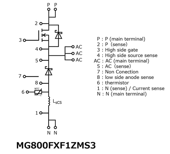 The illustration of internal circuit of MG800FXF1ZMS3