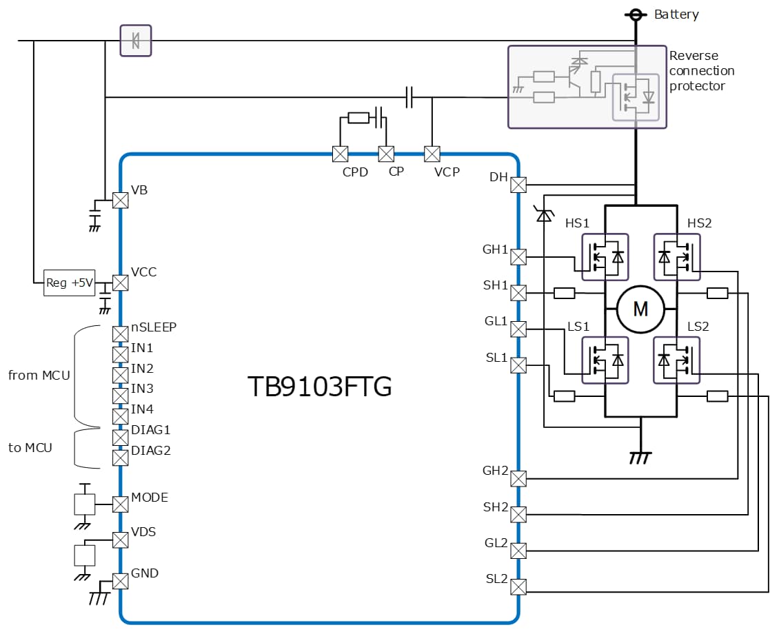 Application Circuit Example of H-bridge Mode