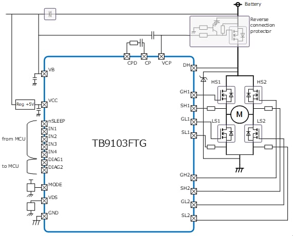 Example of H-bridge Mode Application Circuit