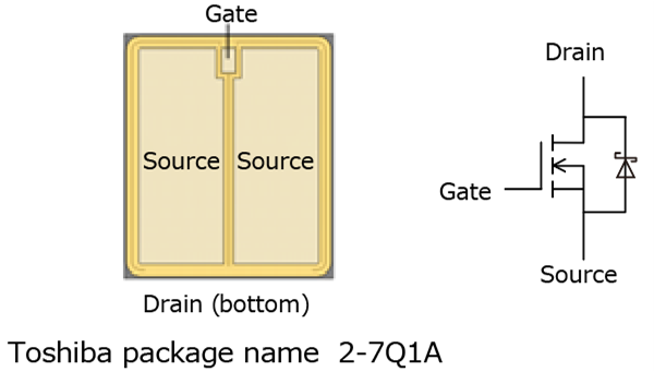 Figure 1. Appearance (top view) and internal circuit