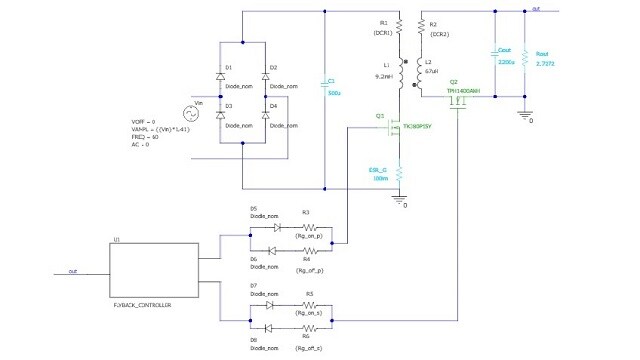 Circuit simulation model to verify application