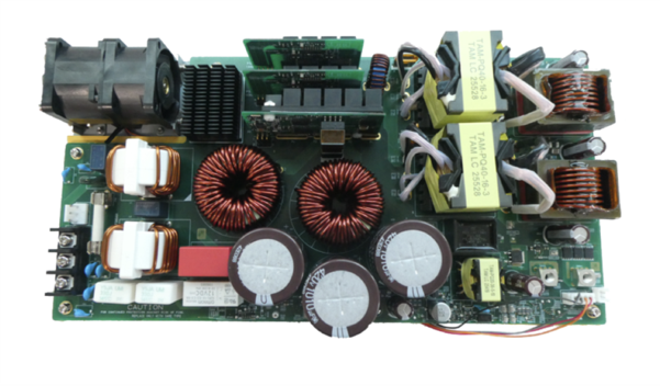 Figure 1 – Multi-board design enables a 3kW AC/DC power converter with a density of 1.25W/cm³