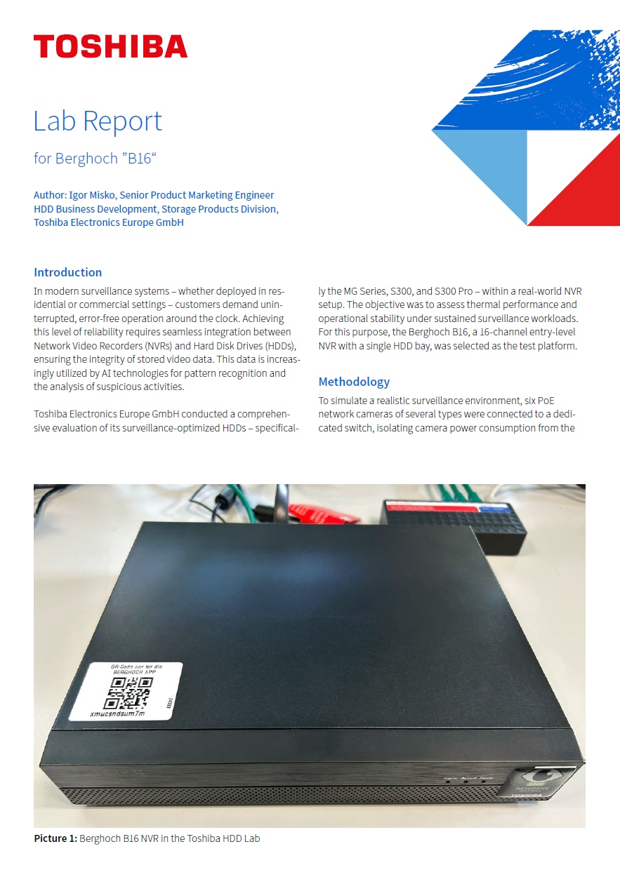 TOSHIBA Berghoch ”B16“ Lab Report