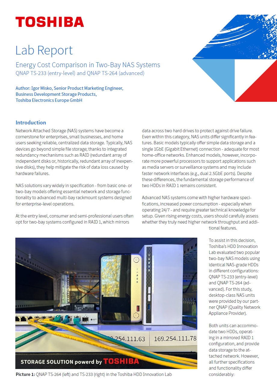 Screenshot of the Lab report for QNAP