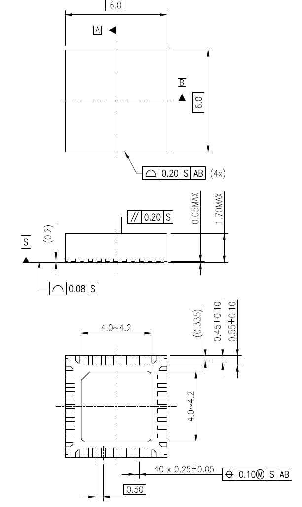 P-LQFN40-0606-0.50-001 | 臺灣東芝電子零組件股份有限公司 | 台灣