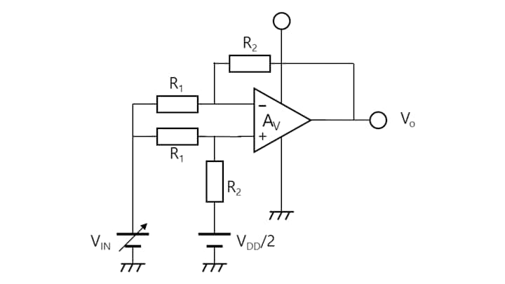 Figure 3-5 Test circuit for CMRR and CMV<sub>IN</sub>
