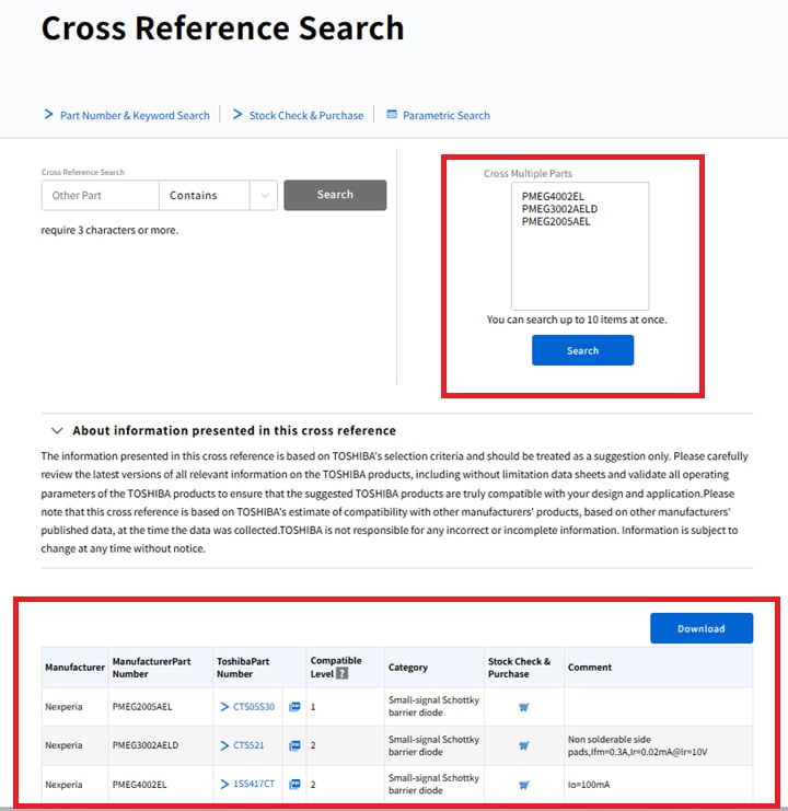 Cross-Reference Multiple Parts Search image