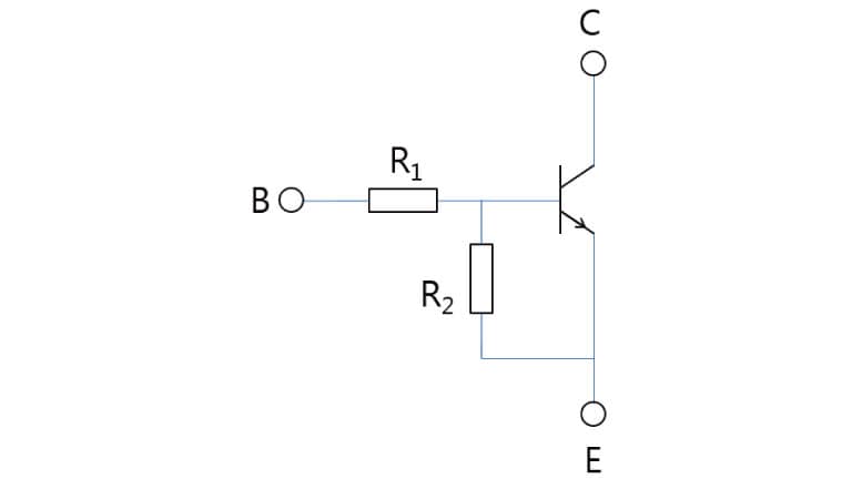 Figure 1 Equivalent circuit of an NPN BRT