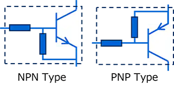 An equivalent circuit of a BJT that incorporates the resistance required when using a BJT as a switch.