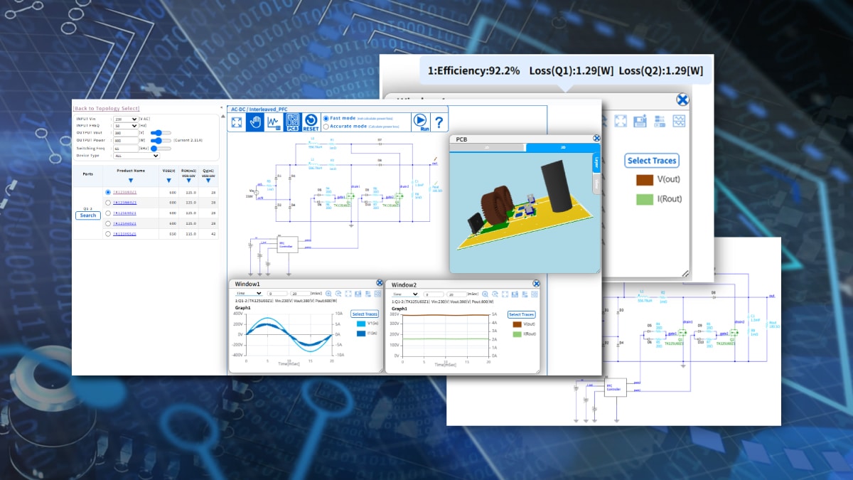 PFC Circuit Design Using the Online Simulator　Interleaved PFC Circuit Configuration and Design Considerations