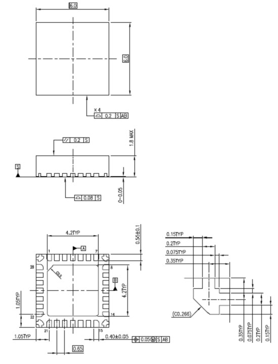 P-QFN28-0606-0.65-001 | Package & Packing Information | Toshiba ...